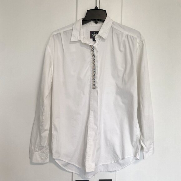 Vintage Woolrich 2272 White Embroidered Cotton Button Down Size Large - Picture 1 of 10